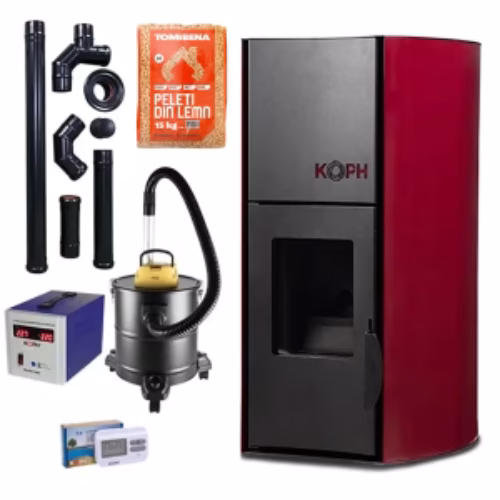 Pachet Termosemineu Peleti KOPH PM 12kW 80mp – Varianta 2